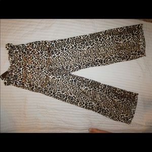 High waisted Wide leg leopard print pants- size 6